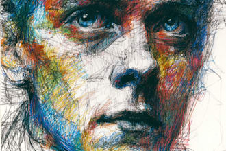 draw illustration expressionism portrait, abstract art