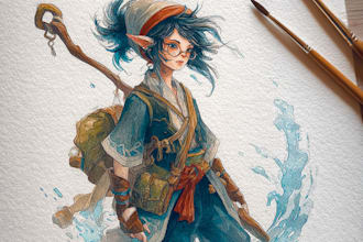 create watercolor and digital illustrations