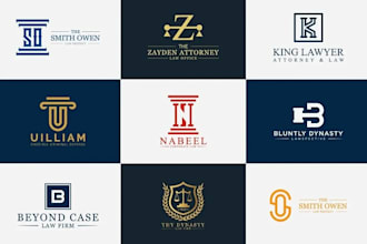 do law, lawyer, legal, attorney and law firm logo design