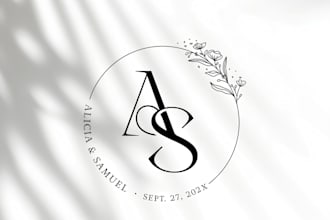 design modern wedding logo, initials and wedding monogram