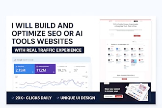 build and optimize SEO tools or ai tools websites with real traffic experience