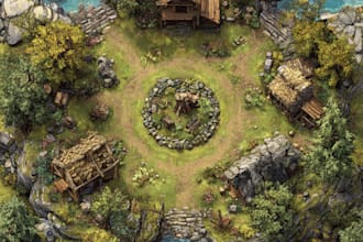 create fantasy dnd battle map illustration,world map design,map maker,rpg map