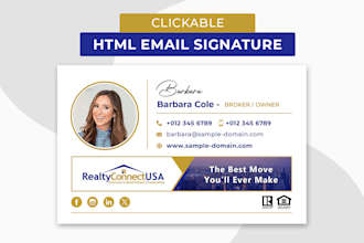 build clickable HTML email signature