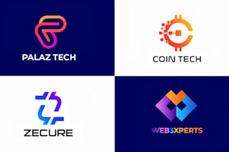 design high tech, crypto security and technology logo