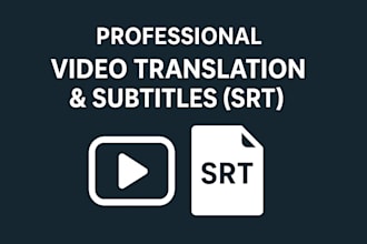 translate videos and provide professional srt subtitle files