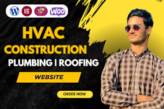 design professional plumbing website, construction, roofing, or hvac website