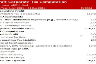 be helping out in preparation of tax computation and submission of tax returns