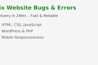 fix your website bugs, errors, or issues within 24hrs
