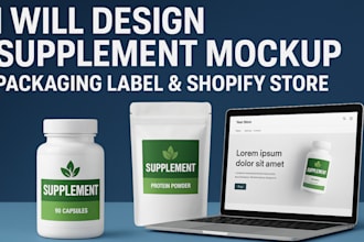 design supplement mockup nutraceutical label vitamin packaging shopify store