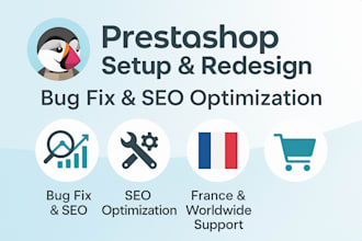 setup france prestashop, redesign prestashop bug fix, prestashop store SEO