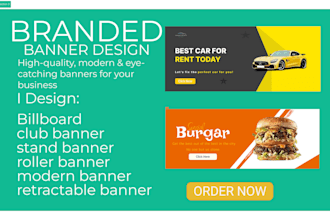 design modern banners, billboards, roller banners, and advertising graphics