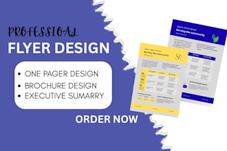design urgent business flyers,one pager,sales sheet, catalogue design,sell sheet