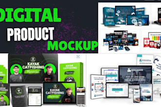 design ecover bundle, product mockup and online course cover