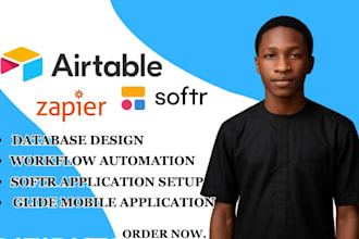 setup airtable zapier integration, airtable automation, softr, glide, data entry