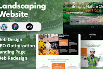 build wordpress  landscaping website wix landscaping website