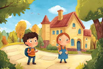 design african american children story book illustration