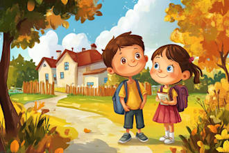 design children story book illustration