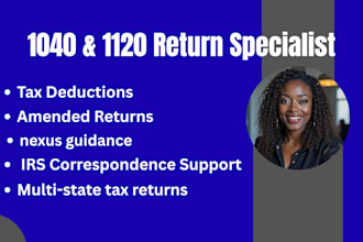 do professional US tax return preparation  1040 and 1120 filing expert