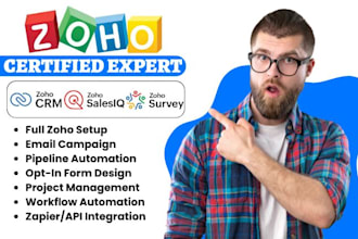 setup zoho CRM forms zoho desk zoho survey zoho salesiq zoho creator automation