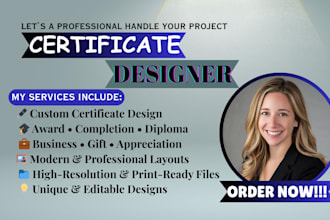 do certificate design, diploma certificate or custom certificate template
