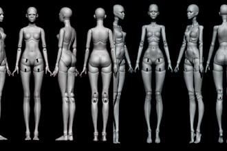 design 3d bjd articulated toy model, transformer, robots, 3d flexi toy prototype