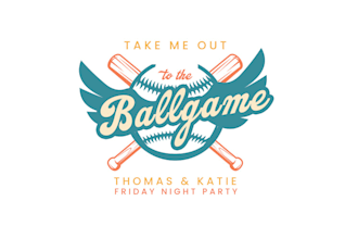 design baseball rehearsal party logo