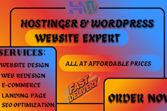 build hostinger websites, wordpress stores, ecommerce sites, and landing pages
