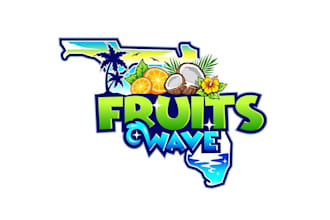 create fun beach exotic fruit business logo