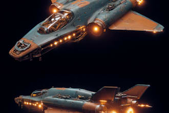 draw high quality spaceship concept