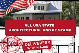 provide licensed architect stamp and seal for your plan within 24hrs