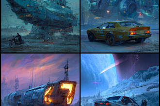 design spaceship, sci fi illustration and sci fi ar