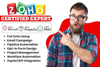 do zoho CRM customization recruit projects zoho mail domain zoho integration va