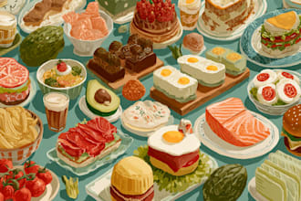 do food illustration in my style