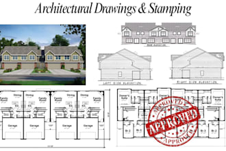 draw review stamp architectural structural engineering mep floor plan for permit