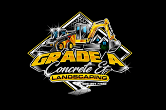 create wonderful and excellent excavator and skid steer logo design