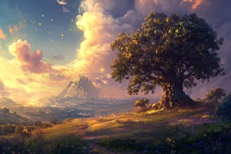 do stunning fantasy landscape, background illustration