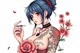 make custom anime manga tattoo design