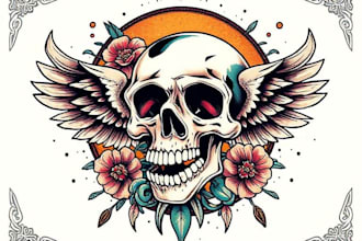 create awesome old school tattoo style design