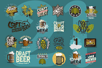 make vintage badges craft beer pub logo