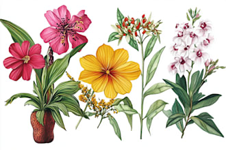 draw botanical illustration art for you