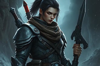 create fantasy, sci fi, character with hyperrealistic style