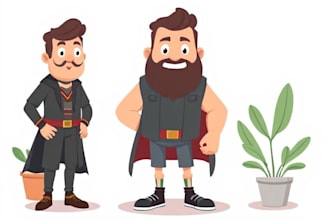 create flat vector illustration or cartoon character