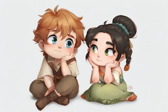 draw chibi art sketch for you