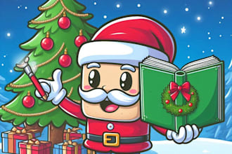 design christmas family group cartoon art
