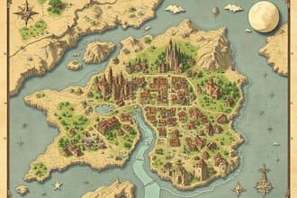 drawn vector fantasy map illustration city map design country map maker