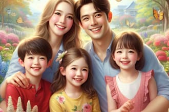 do an family portrait, couple or group art