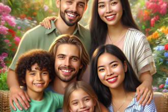 do an family portrait, personalised couple portrait