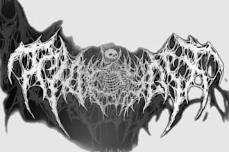 design a bold and striking metal logo for your t shirt
