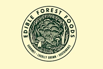 design fresh smart edible forest mushrooms logo