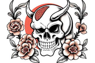 make you a traditional old school tattoo style design